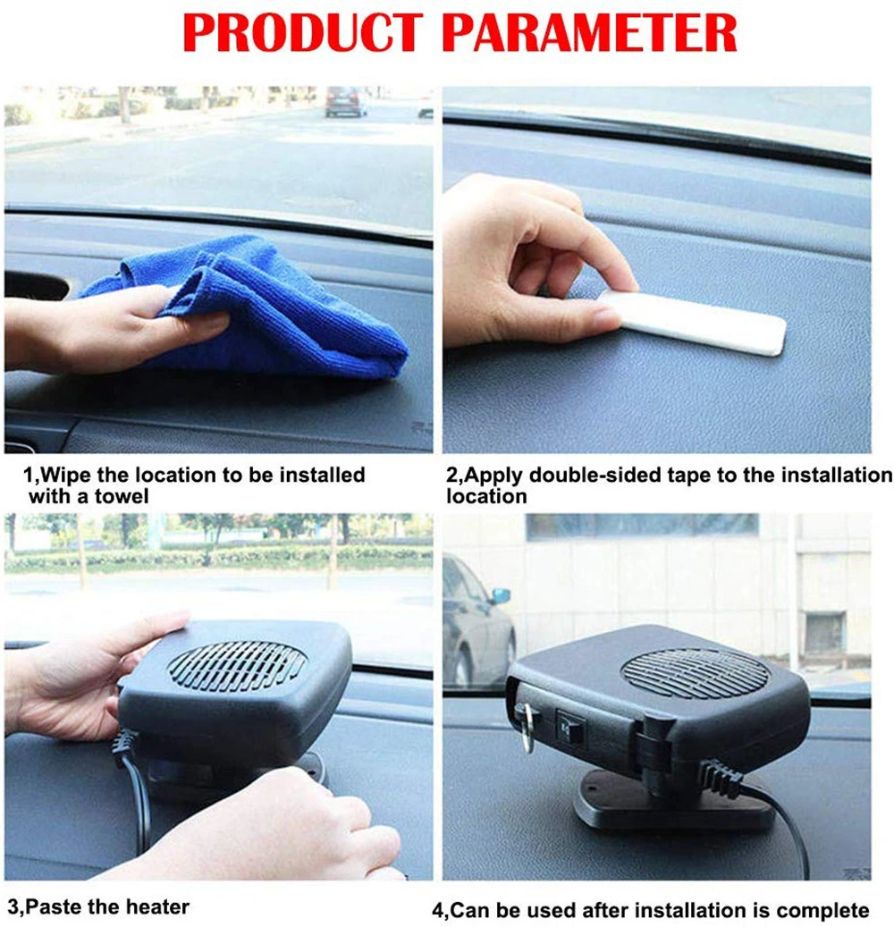 Portable Car 2 in 1 Cooler &amp; Heater Fan Vehicle Electronic Air Heater Car Windshield Heater Defogger Demister Defroster Plug Into Cigarette Lighter Esg12902